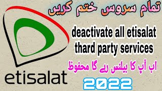 How to Deactivate All thard party services in etisalat eAndUAE [upl. by Aknahs]