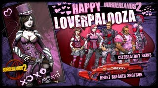 Borderlands 2 Moxxis Loverpalooza Shift Codes Pink Skins amp Miss Moxxis Heartbreaker Shotgun [upl. by Ojaras]