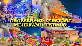 GROSSBRAND ZERSTÖRT MEHRFAMILIENHAUS  FLAMMEN LODERN IM DACHSTUHL  FEUERWEHR  GROSSEINSATZ [upl. by Selwyn]