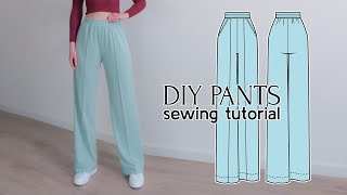 DIY Comfy StraightLeg Pants wElastic Waistband  PDF Sewing Pattern [upl. by Noyr]