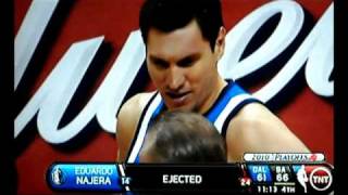 Eduardo Najera Ejected After PULLING MANU TO THE GROUND Flagrant Foul On Manu Ginobili APRIL 25TH [upl. by Aihtibat]