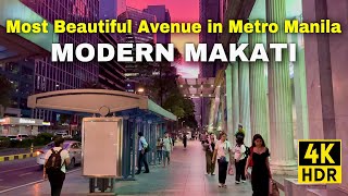 The Most Beautiful Avenue in Metro Manila Makati City’s Ayala Avenue  Evening Walk  Philippines [upl. by Ened]