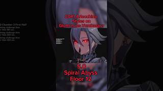 C0R1 Arlecchino Styles on Gluttonous Yumkasaur 50 Spiral Abyss Floor 12 [upl. by Nageet3]