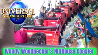 Universal Studios Orlando  Woody Woodpeckers Nuthouse Coaster Full Ride [upl. by Anam]