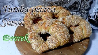 Tursko pecivo Simit Đevrek Turkish pastry Simit Đevrek [upl. by Amehsat]