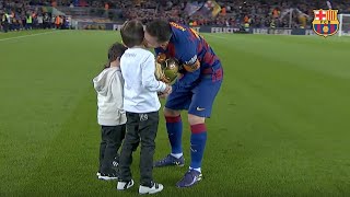 Leo Messi shares his sixth Ballon dOr with the Camp Nou [upl. by Nosrej238]