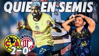 AMÉRICA 20 TOLUCA  IDA CUARTOS DE FINAL  REACCIÓN [upl. by Anerahs882]