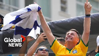 Former Brazilian president Bolsonaro holds rally defends himself amid coup probe [upl. by Ainegue44]