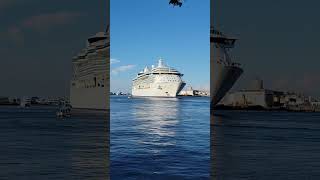 Royal Caribbean Serenade of the Seas  Port of Tampa  Sail Away w horn [upl. by Atinat]