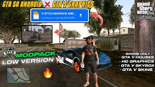 GTA 5 Style Graphics Modpack for GTA SA Android 13 amp 14  All Devices Supported  2024 Edition [upl. by Ayetal]