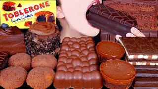 ASMR TOBLERONE STARBUCKS CHOCOLATE CAKE MAGNUM ICE CREAM NUTELLA DESSERT MUKBANG 먹방咀嚼音 EATING SOUNDS [upl. by O'Connor]