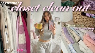 CLOSET CLEANOUT AND ORGANIZATION ✨🧺 decluttering amp deep cleaning [upl. by Abrahan900]