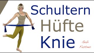 🌀25 min TherabandGymnastik für Schultern Hüfte und Knie  im Stehen [upl. by Sualkcin]