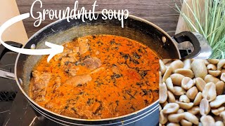 I Made Nigerian Groundnut Soup and its AMAZING [upl. by Yeknarf451]