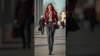 5 Stylish Leather Jacket amp Tailored Trousers Outfits fashion style shorts [upl. by Valentine]