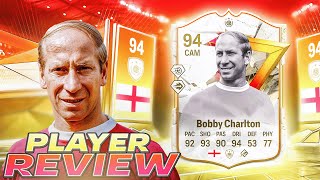 🔥94 GOLAZO ICON BOBBY CHARLTON PLAYER REVIEW  EA FC 24 ULTIMATE TEAM [upl. by Savvas]