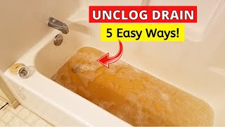 5 Easy Ways to Unclog Bathtub Drain [upl. by Yromas]