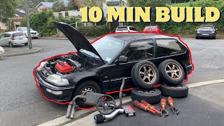 TRANSFORMING A B16 SWAPPED EF CIVIC IN 10 MINS  On a Budget [upl. by Nettie]