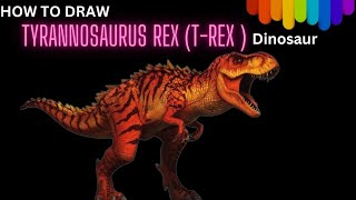 How to Draw Trex level 40 Tyrannosaurus rex dinosaurJurassic World The GameEasy Step By Step [upl. by Severen]