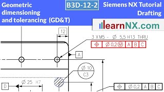 Siemens NX Tutorial  Geometric dimensioning and tolerancing GDampT [upl. by Eesdnyl]