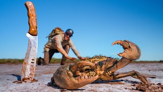 30 DÍAS A SOLAS y SOBREVIVIENDO de la Tierra – CAPTURANDO Y COCINANDO UN CANGREJO GIGANTE  DÍA 1 [upl. by Kunin946]