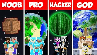 Minecraft TNT PLANET HOUSE BUILD CHALLENGE  NOOB vs PRO vs HACKER vs GOD  Animation [upl. by Elocn]