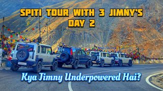 SPITI Day 2 With 3 JIMNY’S 🤩 Automatic vs Manual Mileage  Kya JIMNY Underpowered Hai jimny [upl. by Hyland249]