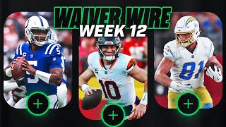 Top Waiver Wire Pickups for Week 12 Fantasy Football [upl. by Wilcox348]