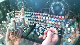 WHMS Warhammer 40k how to paint SOB exorcist order white armour sisters of battle tank armor blue [upl. by Stavro695]