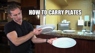 How to carry plates  restaurant server training [upl. by Nadabb]