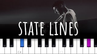 State Lines  Novo Amor piano tutorial [upl. by Ayhdiv]