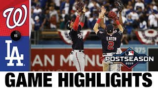 Strasburg offense lead Nationals to Game 2 win  NationalsDodgers Game Highlights 10419 [upl. by Neerom27]