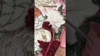 Embroider a fluffy flower FAST embroiderystitches [upl. by Jarred60]