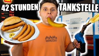 42 STUNDEN NUR VON TANKSTELLE ESSENampTRINKEN🌭🛢️MIT GRÖßTER TANKSTELLE EUROPAS🤩 [upl. by Ddot]