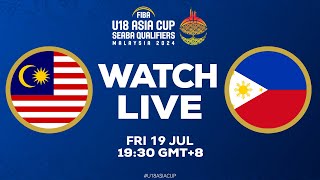 Malaysia v Philippines  Full Basketball Game  FIBA U18 Asia Cup 2024  SEABA Qualifiers [upl. by Lapointe]