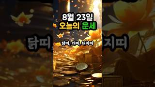 오늘의 운세 24년 8월 23일🍀 닭띠 개띠 돼지띠 총운 애정운 금전운 띠별운세 [upl. by Gaskill]