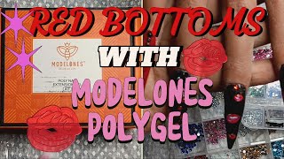 Modelones Polygel Kit modelonesofficial redbottoms blingnails subscribe [upl. by Yecal]