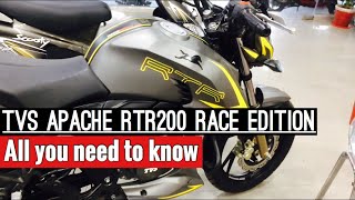 Tvs apache RTR200 4V Race edition Detailed review [upl. by Norit596]