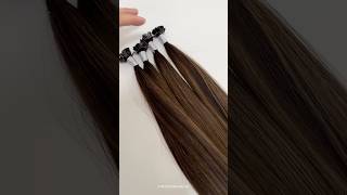 Brunette balayage lowlights remy hair extensions Is this your fall hair vibe hairextensions [upl. by Arait]