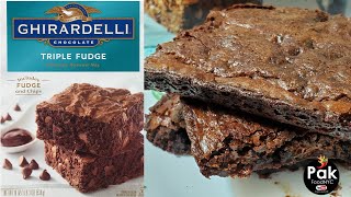 Ghirardelli Chocolate Triple Fudge Brownie  PakFoodNYC [upl. by Hayilaa]