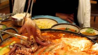 Eating Live Octopus Stew [upl. by Aerdnuahs]