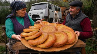 Rustic Village Style  Beef Stuffed Breads [upl. by Yortal]