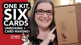 Lets unbox the latest card kit from Simon Says Stamp and make SIX cards [upl. by Gwenora]