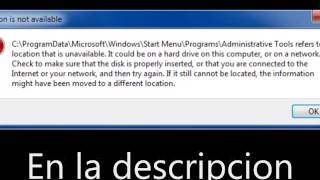 Solucion ERROR C\ProgramData\Microsoft\Windows\Start Menu\Programs\Administrative Tools [upl. by Raffin]