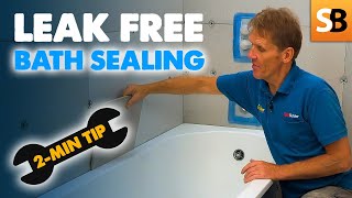 Sealing Around a Bath to Stop Leaks  2Minute Tip [upl. by Wurster]