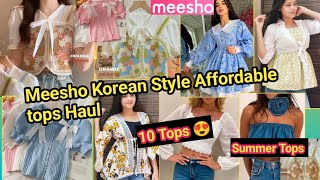 Meesho Haul  Meesho Korean Style Tops Haul💃 Meesho Summer TopsJeansDress Haul💃Meesho Western Wear [upl. by Ricard65]