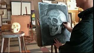 Reductive amp Additive Drawing of Skull  Timelapse [upl. by Elephus175]