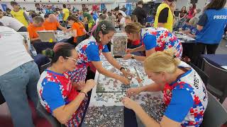 Timelapse of Team Semifinal Tammys table at World Jigsaw Puzzle Championship [upl. by Knick]