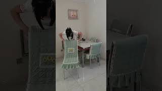 Part 59 chair set chair cushion tablecloth dining table and chair cover onepiece chair cover [upl. by Lorena830]