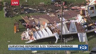 Cooke County storm damage 5 dead and 2 missing after reported tornado [upl. by Inesita871]